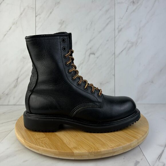 Red Wing 4473 Mens Size 6 D Black Leather Firefighter Combat Work Boots [USA] - Picture 1 of 9